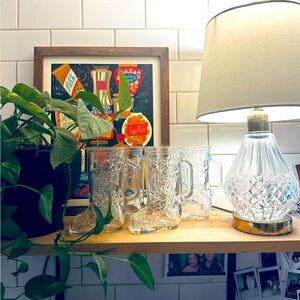 Vintage Glass Cowboy Boot Mugs